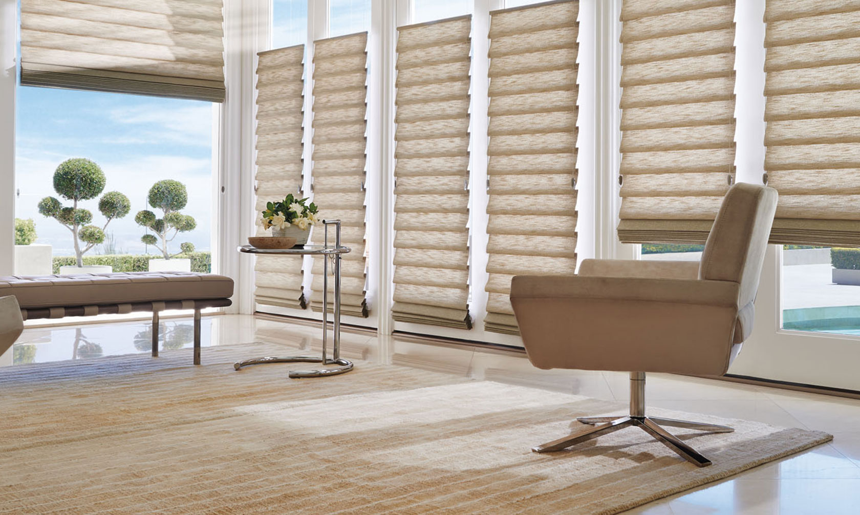 Photo of Roman Shades available from Northshore Window Works